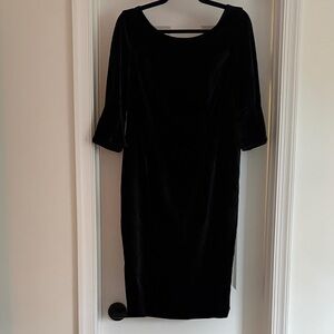 Boden Black Velvet Midi Dress